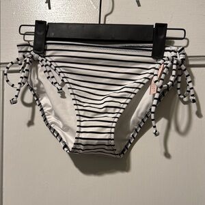 Victoria's Secret Black and White Striped Bikini Bottom